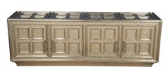 Coffre Credenza in White Bronze Over MDF Handcrafted in India By Paul Mathieu
