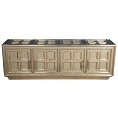 Coffre Credenza in White Bronze Over MDF Handcrafted in India By Paul Mathieu
