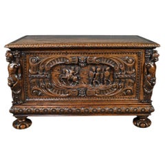 French Walnut Chest, Italian Renaissance Style – Late 18th Century