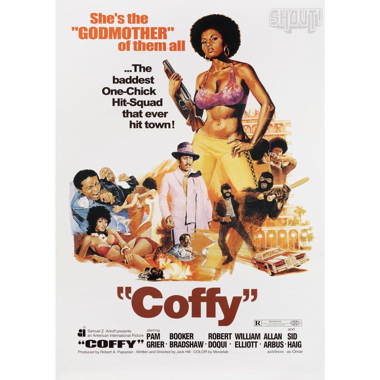 Original 2005 re-release Japanese B2 poster for the 1973 film Coffy directed by Jack Hill with Pam Grier / Booker Bradshaw / Robert DoQui / William Elliott. Very Good-Fine condition, rolled. Please note: the size is stated in inches and the actual