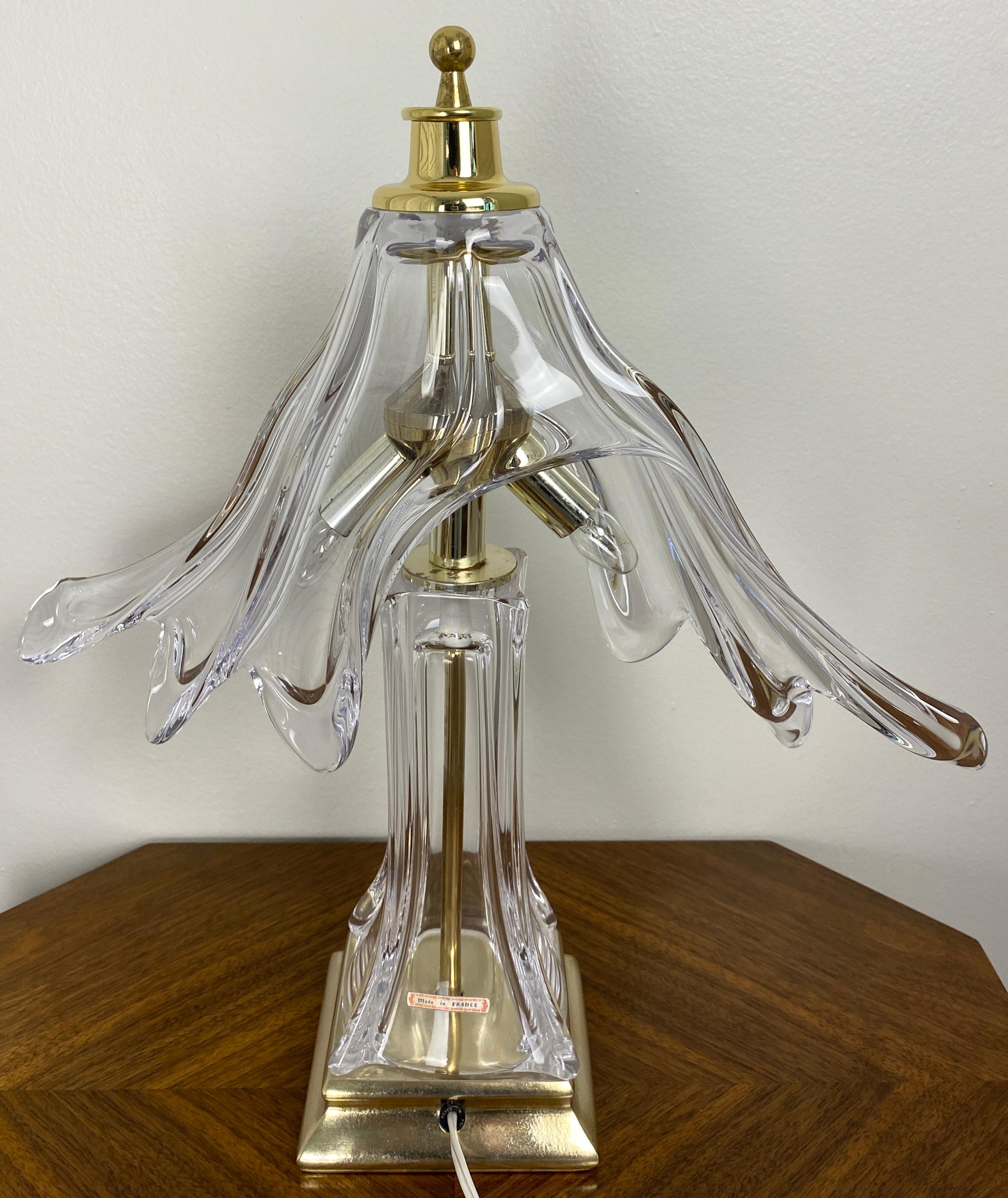 Français Lampe de table en verre d'art Cofrac en vente