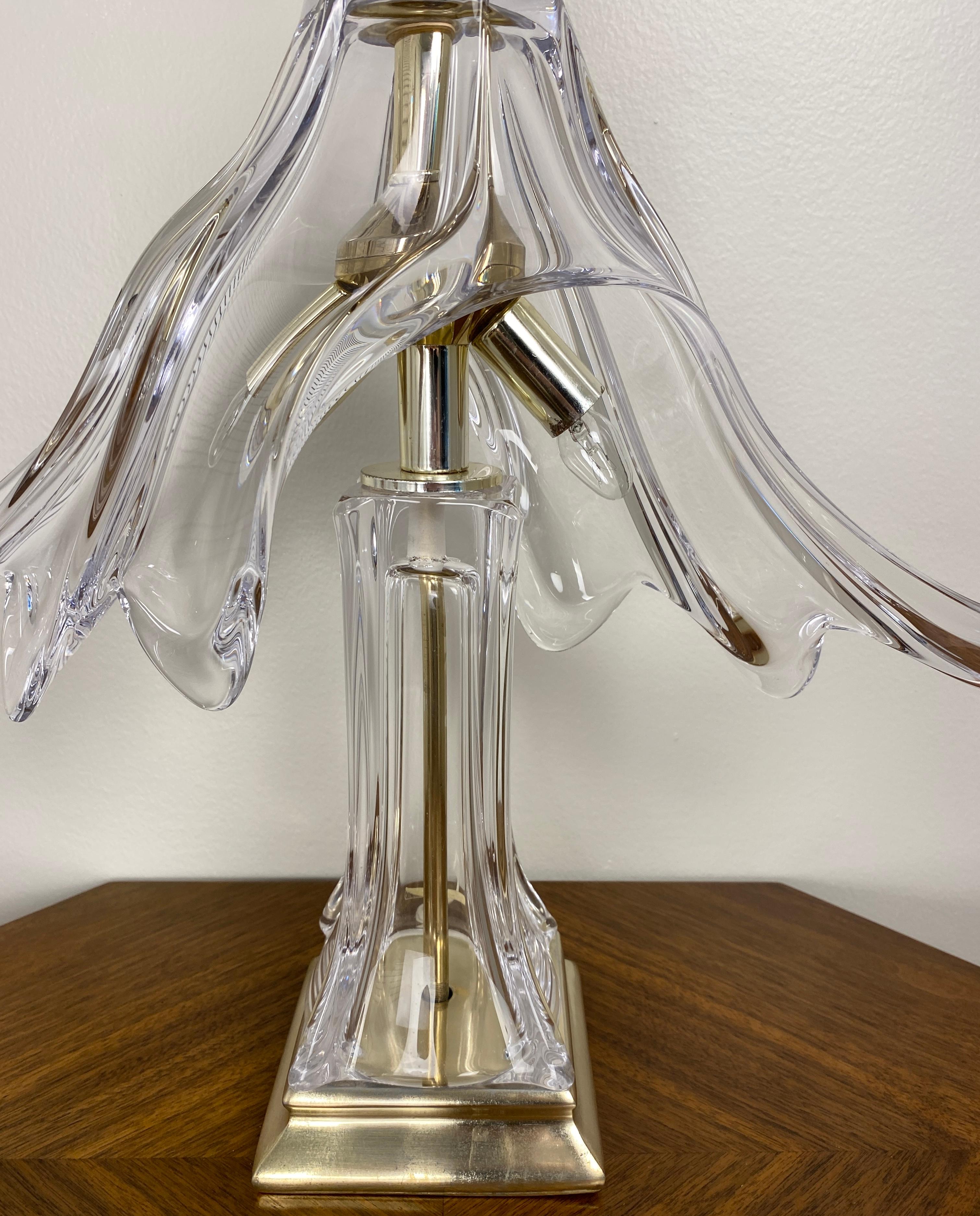 20th Century Cofrac Art Glass Table Lamp For Sale