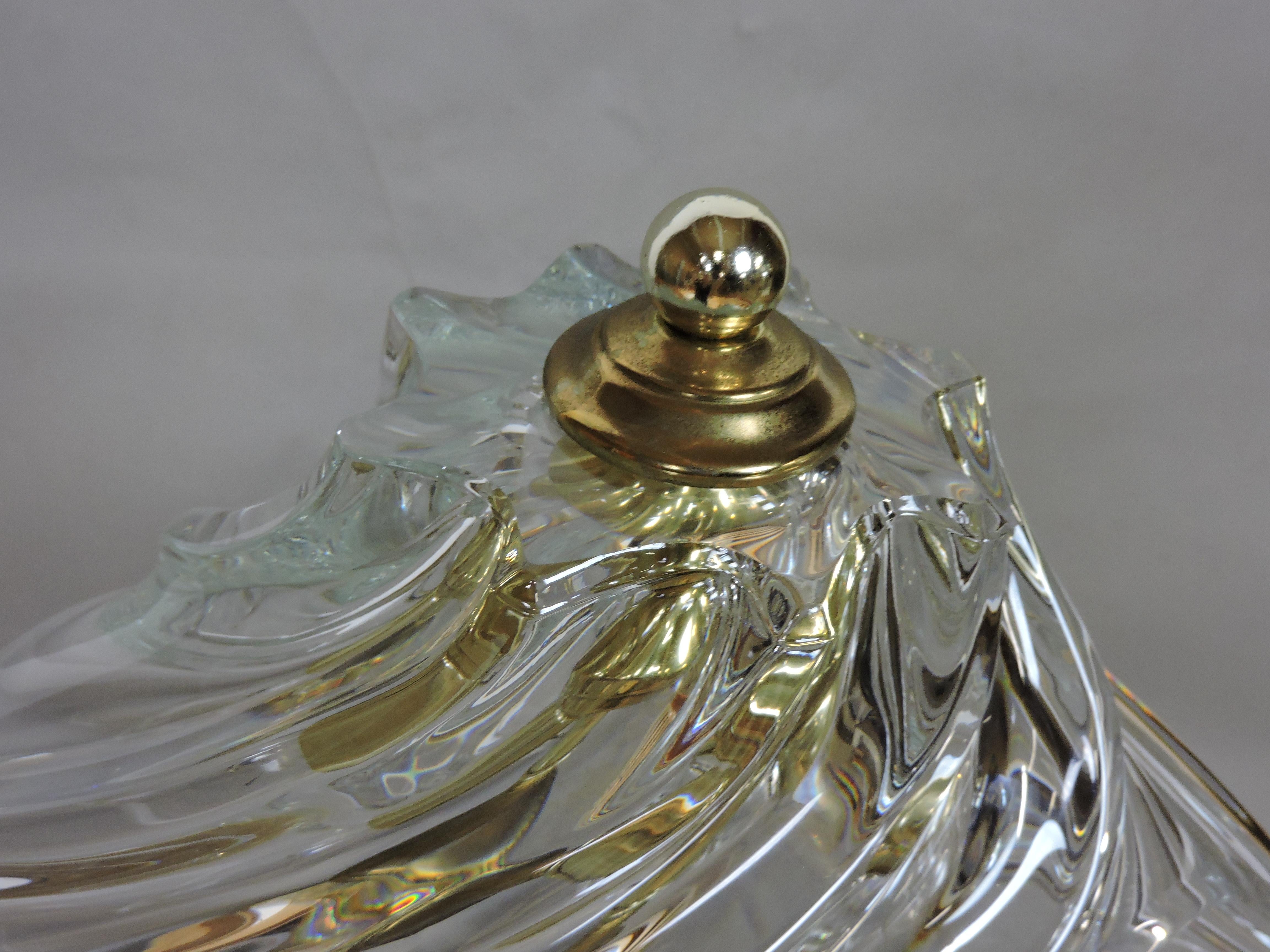 Moderne Lampe de bureau en cristal de forme libre Cofrac Art Verrier France en vente