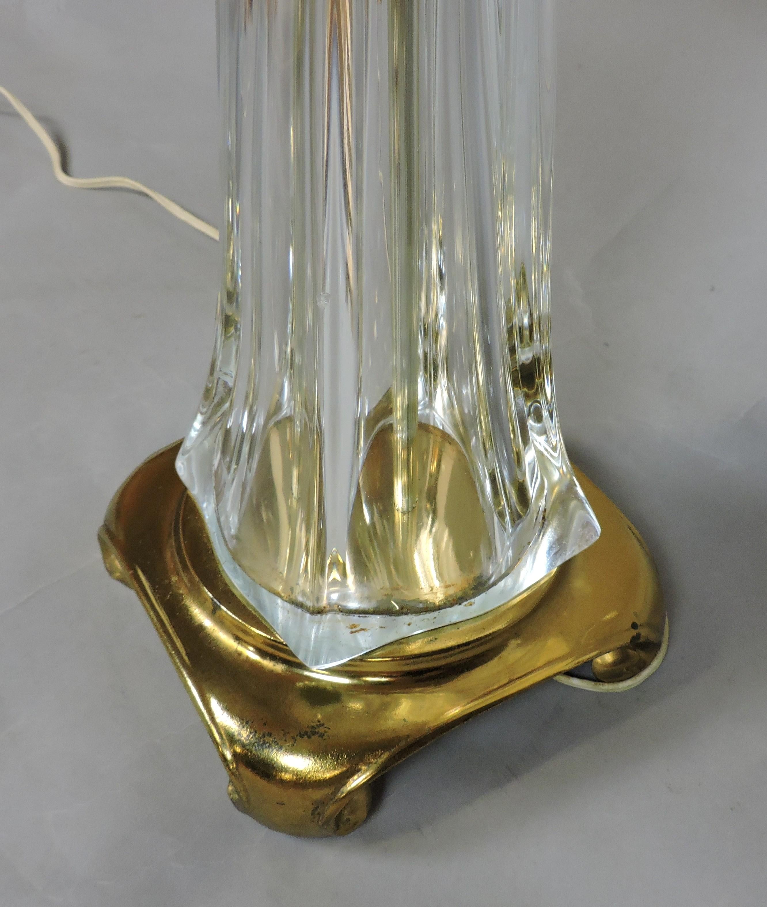 Fin du 20e siècle Lampe de bureau en cristal de forme libre Cofrac Art Verrier France en vente