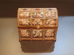 Cofre o Joyero en porcelana italiana de Capodimonte , S.XIX - XX .