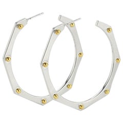 Cog Hoops, Sterling Silver 