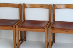 Coganc Leather Pine Chair Ate Van Apeldoorn 1960s