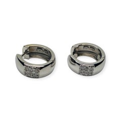 Coge 18K White Gold Diamond Huggie Earrings