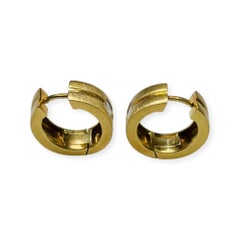 Coge 18K Yellow Gold Diamond Huggie Earrings