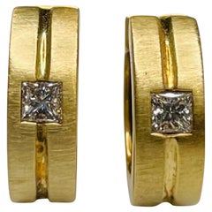 Coge 18K Yellow Gold Diamond Huggie Earrings