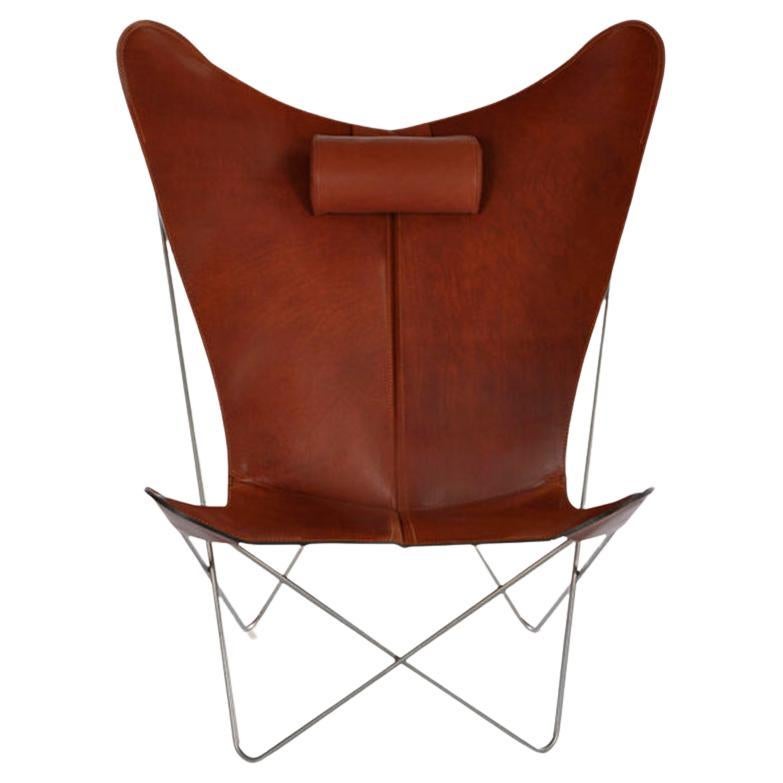 Cognac and Steel Ks Chair by OxDenmarq For Sale