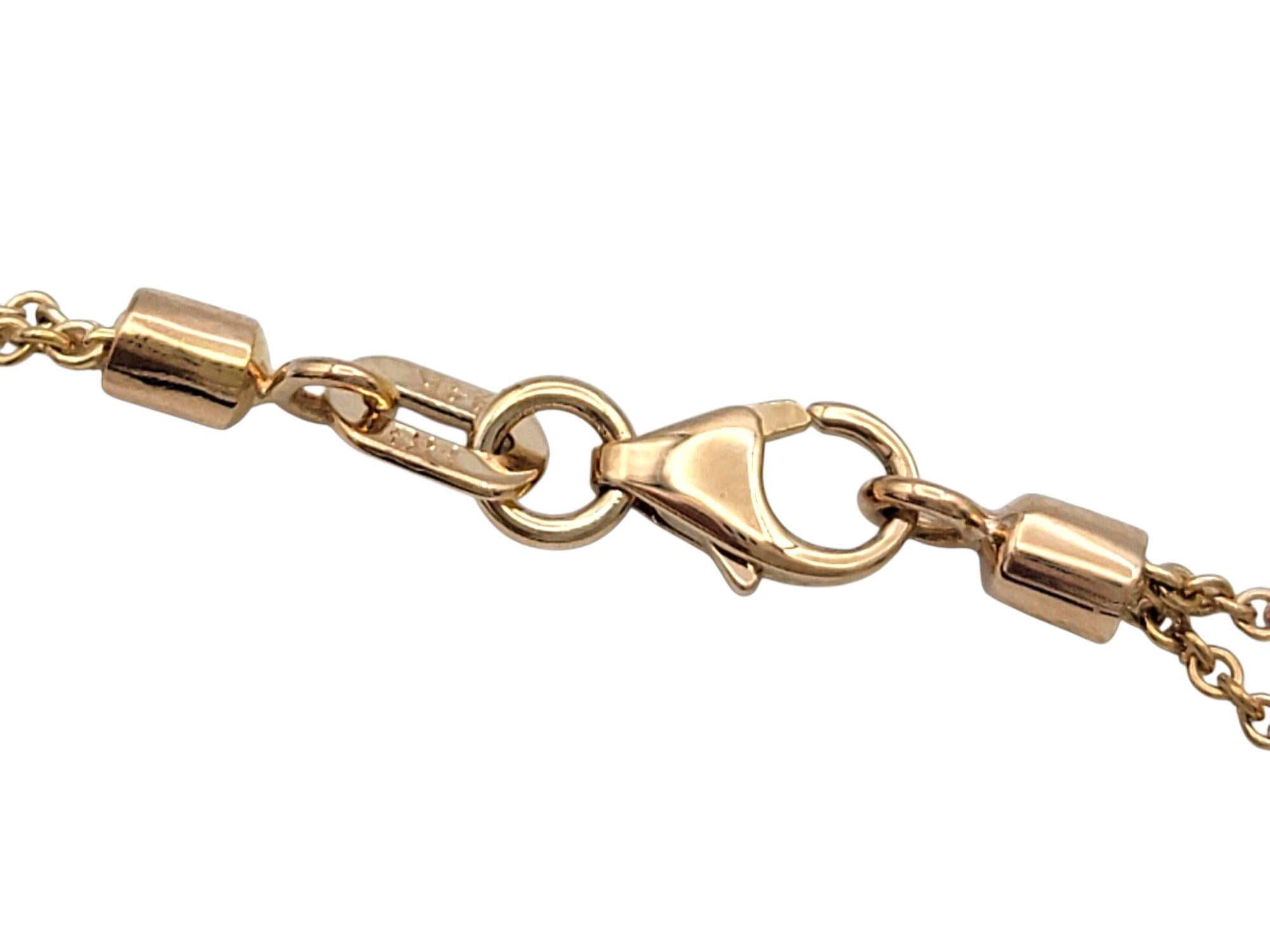 Cognac and White Diamond Filigree Double Strand Necklace in 14 Karat Rose Gold im Angebot 1