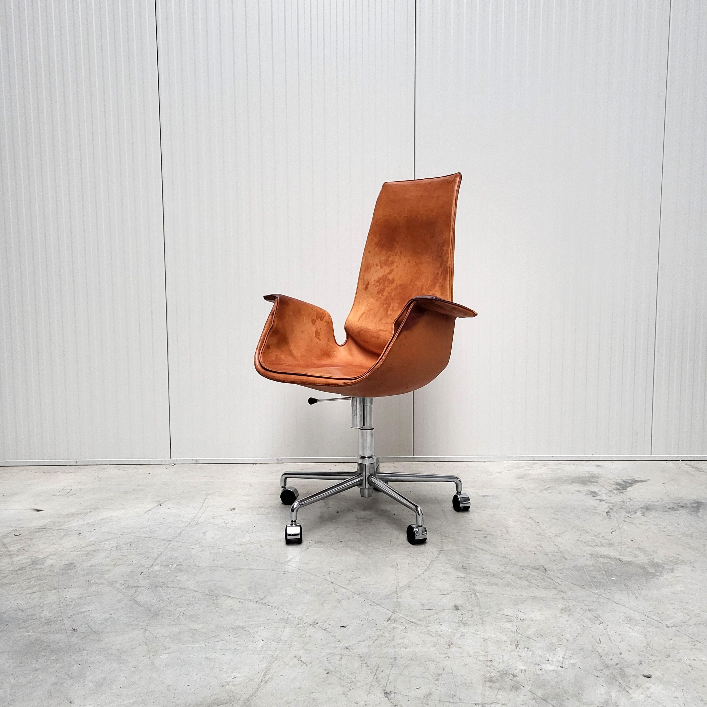 This fine example of the FK6725 Bird office chair was designed by Jorgen Kastholm & Preben Fabricius in the early 60s and produced by Alfred Kill in the early 70s. 

The so called 