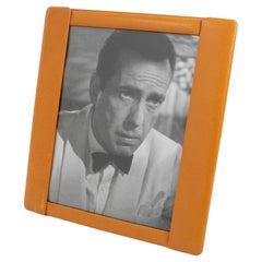 Cognac Calf Leather Picture Frame, France 1940s