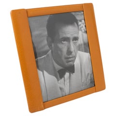 Used Cognac Calf Leather Picture Frame, France 1940s