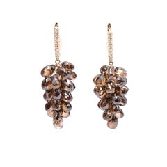 Cognac Color Diamond Briollette Earrings