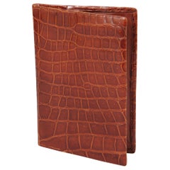 Cognac Colored Mid Century Brown Crocodile Wallet Never Vintage