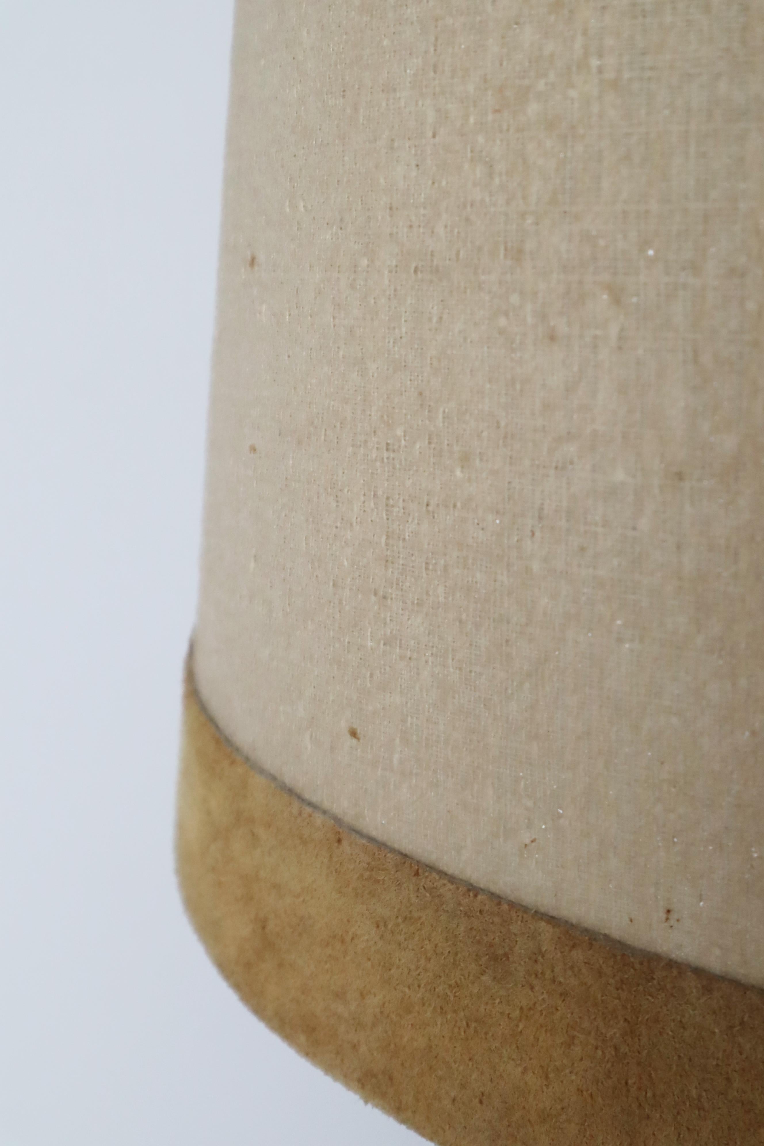 Cognac-Colored Twisted Leather Lamp in the style of Paul Dupre-Lafon France 1970 en venta 7