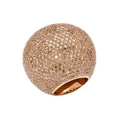 Statement ognac Diamond Cocktail Ring in 18 Karat Pink Gold