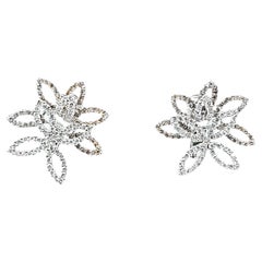 Cognac Diamond Flower Earrings
