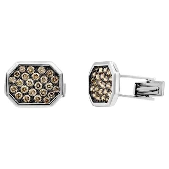 Diamante cognac  Gemelli dichiarativi in oro bianco 14K per lui