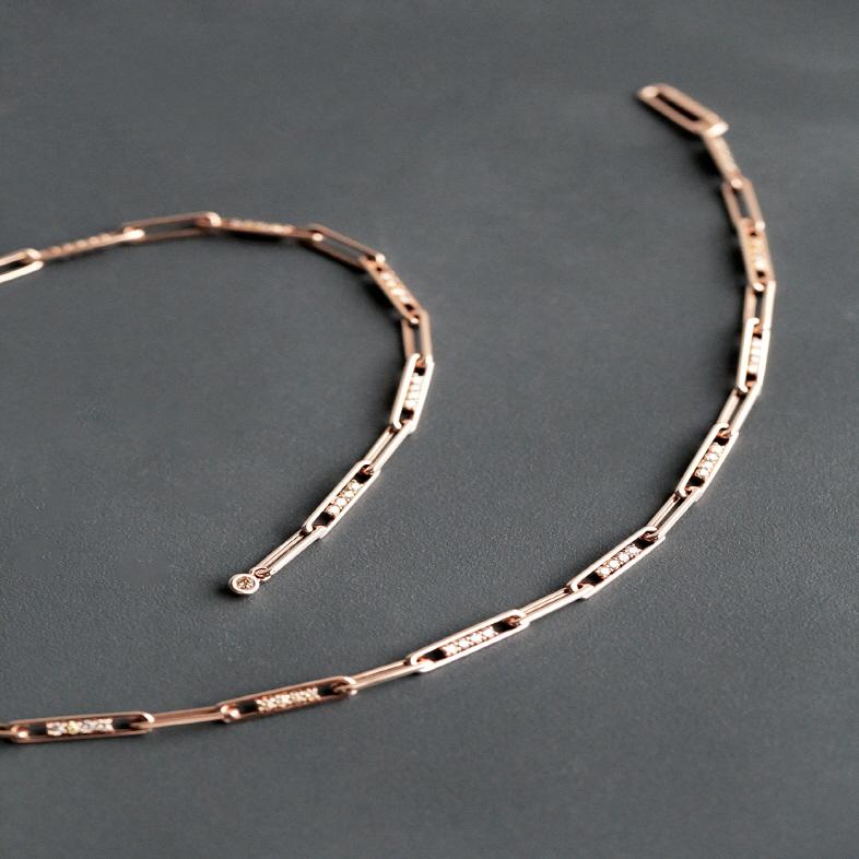 Collana di diamanti multi-cognac di SOONHEE (taglia L : lunghezza 62 cm) in vendita 1