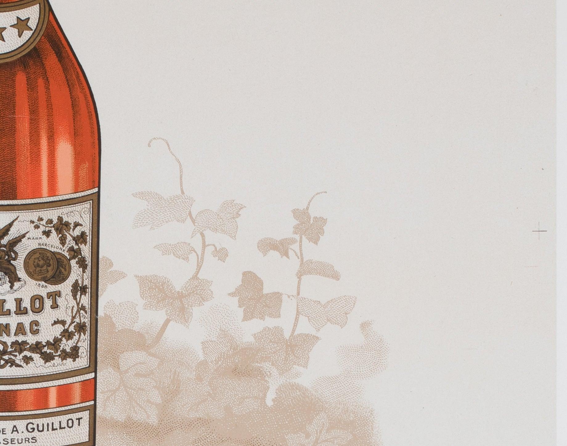 Lin Cognac Guillot c1910 Affiche publicitaire française sur l'alcool en vente