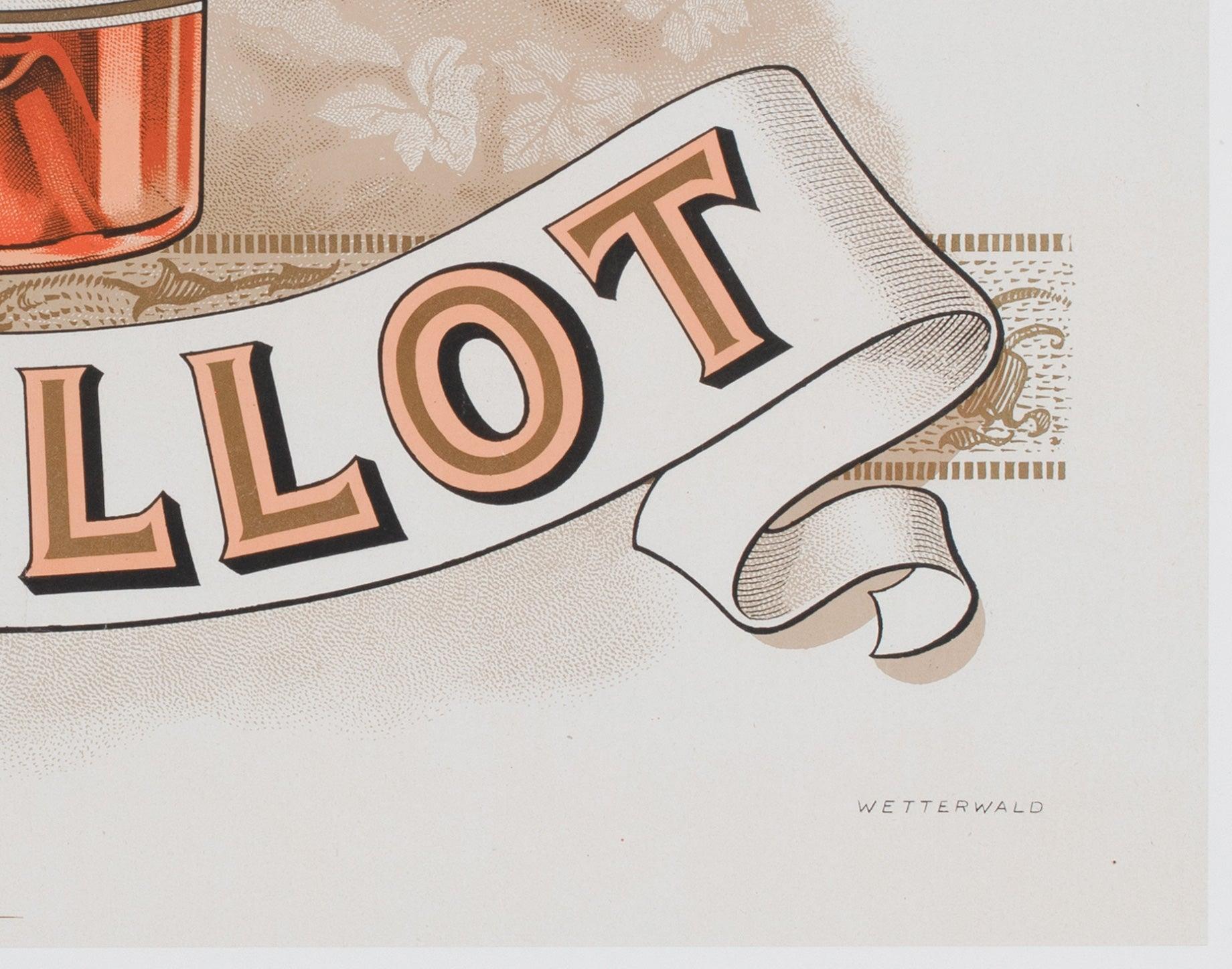 Cognac Guillot c1910 Affiche publicitaire française sur l'alcool en vente 2