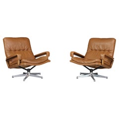 Cognac 'King' Stühle von André Vandenbeuck für Strässle, Schweiz, 1970er Jahre