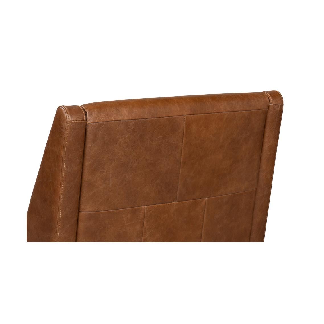 Cuir Chaise d'appoint en cuir cognac en vente