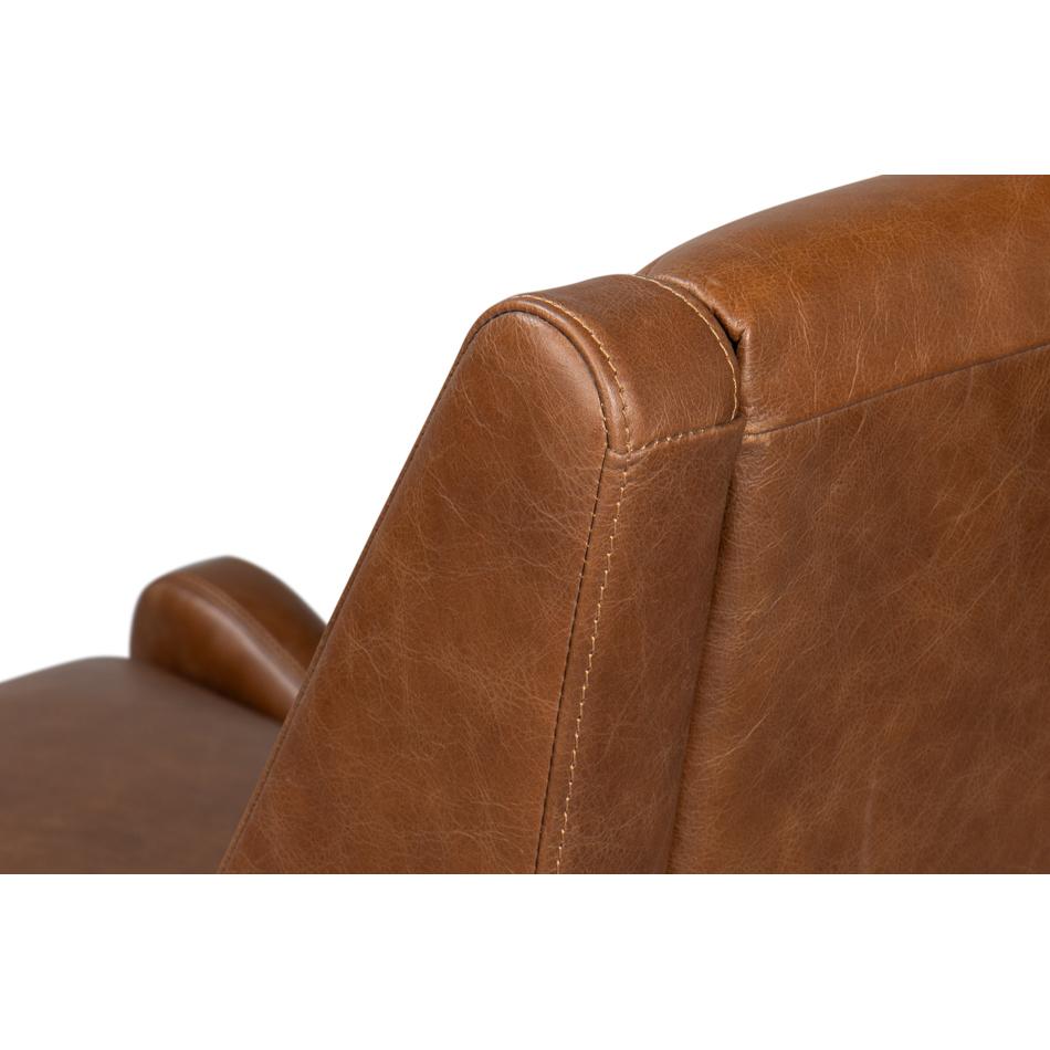 Cognac Leather Accent Chair For Sale 2