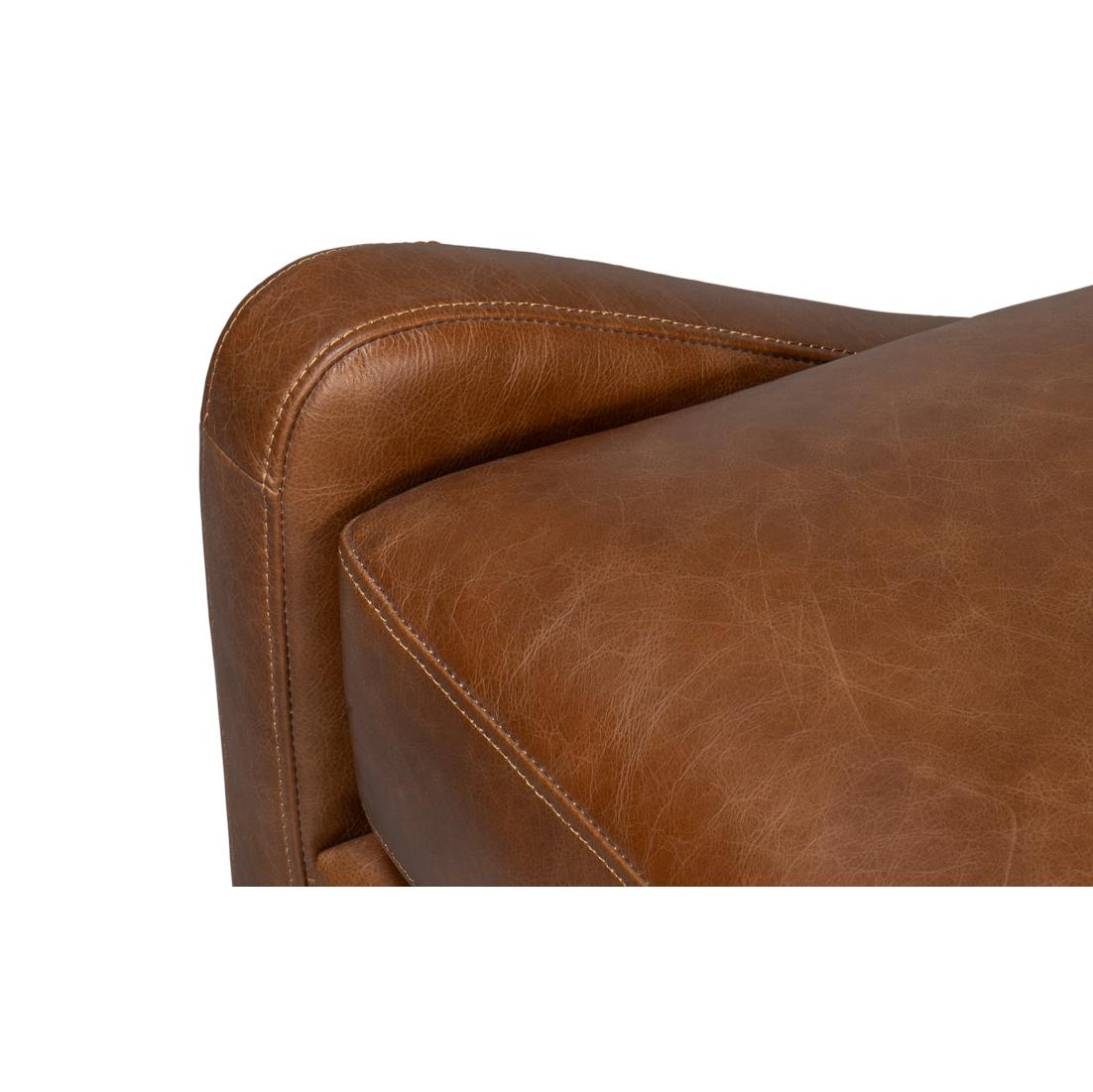 Cognac Leather Accent Chair For Sale 3