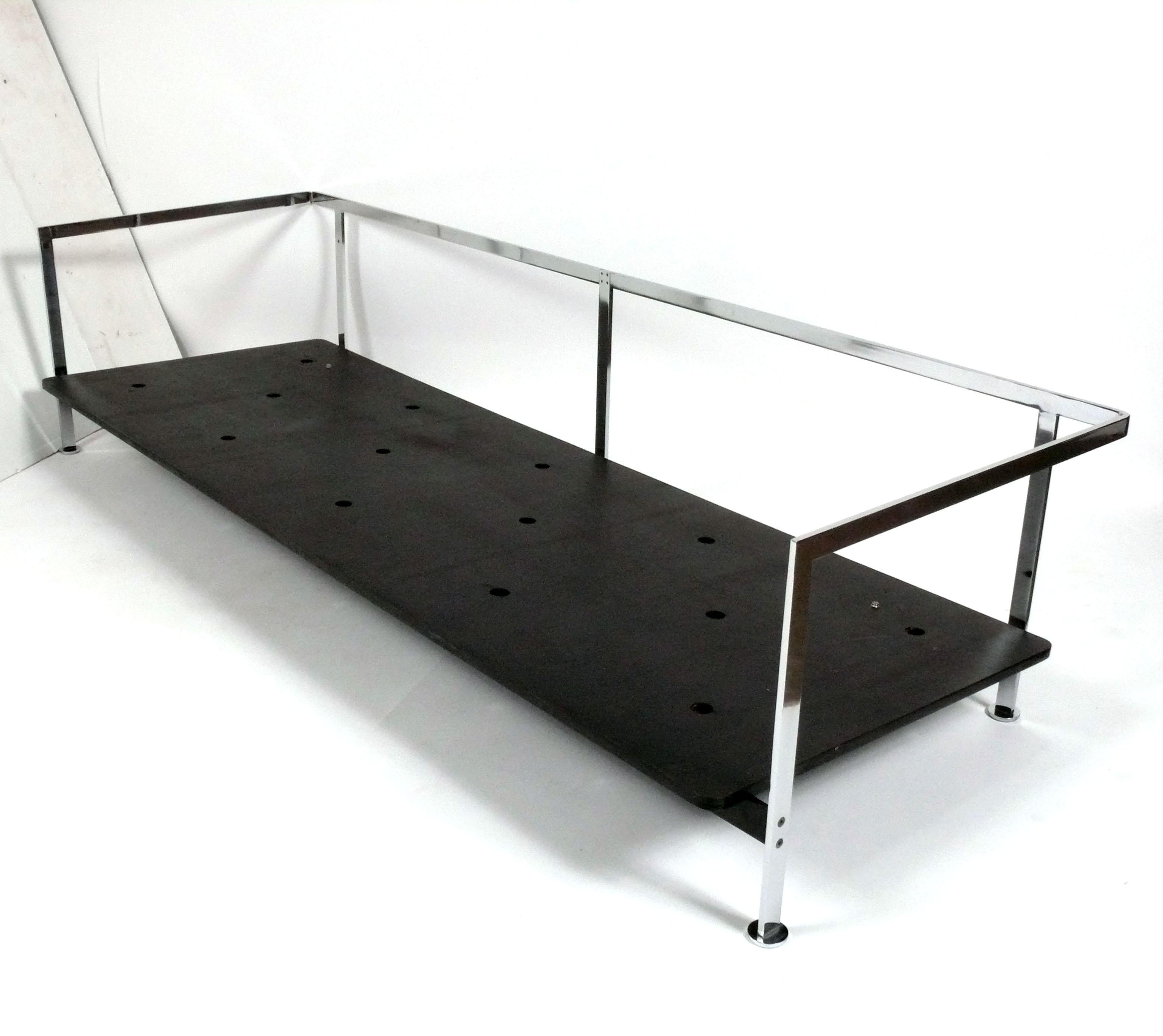 Cognacfarbenes Sofa aus Leder und Chrom von Robert Haussmann für De Sede (Metall) im Angebot