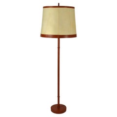 Cognac Leather and Parchment Floor 1960
s Lamp Cognac Leather and Parchment Floor 1960
s Lamp