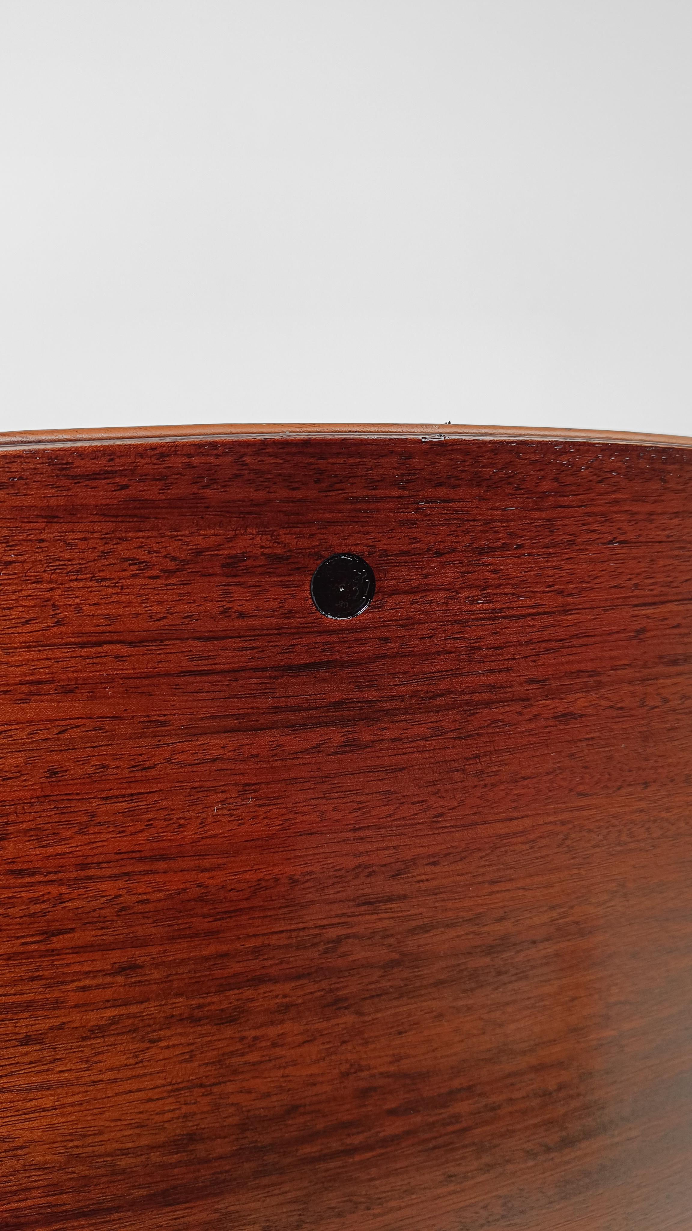 Silla de oficina de cuero coñac y palisandro de Ico Parisi para MIM Roma Italia, años 60 en venta 1