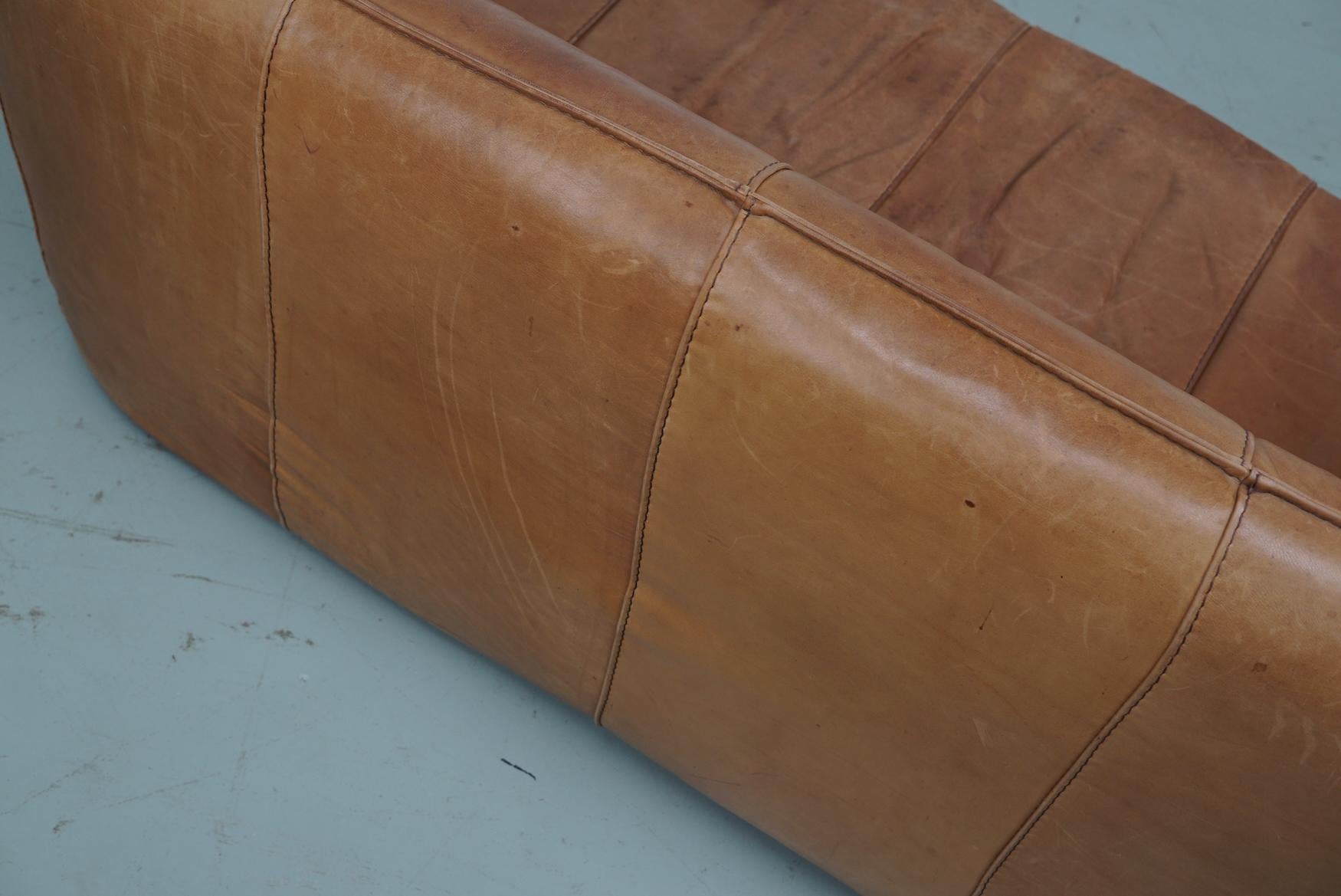 Cognacfarbenes Andes-Sofa aus Leder von Gerard van den Berg für Montis, 1970er Jahre im Angebot 6