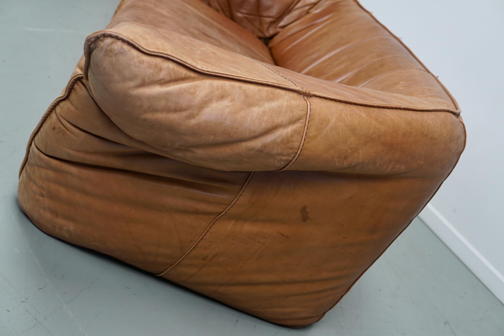 Cognacfarbenes Andes-Sofa aus Leder von Gerard van den Berg für Montis, 1970er Jahre im Angebot 10