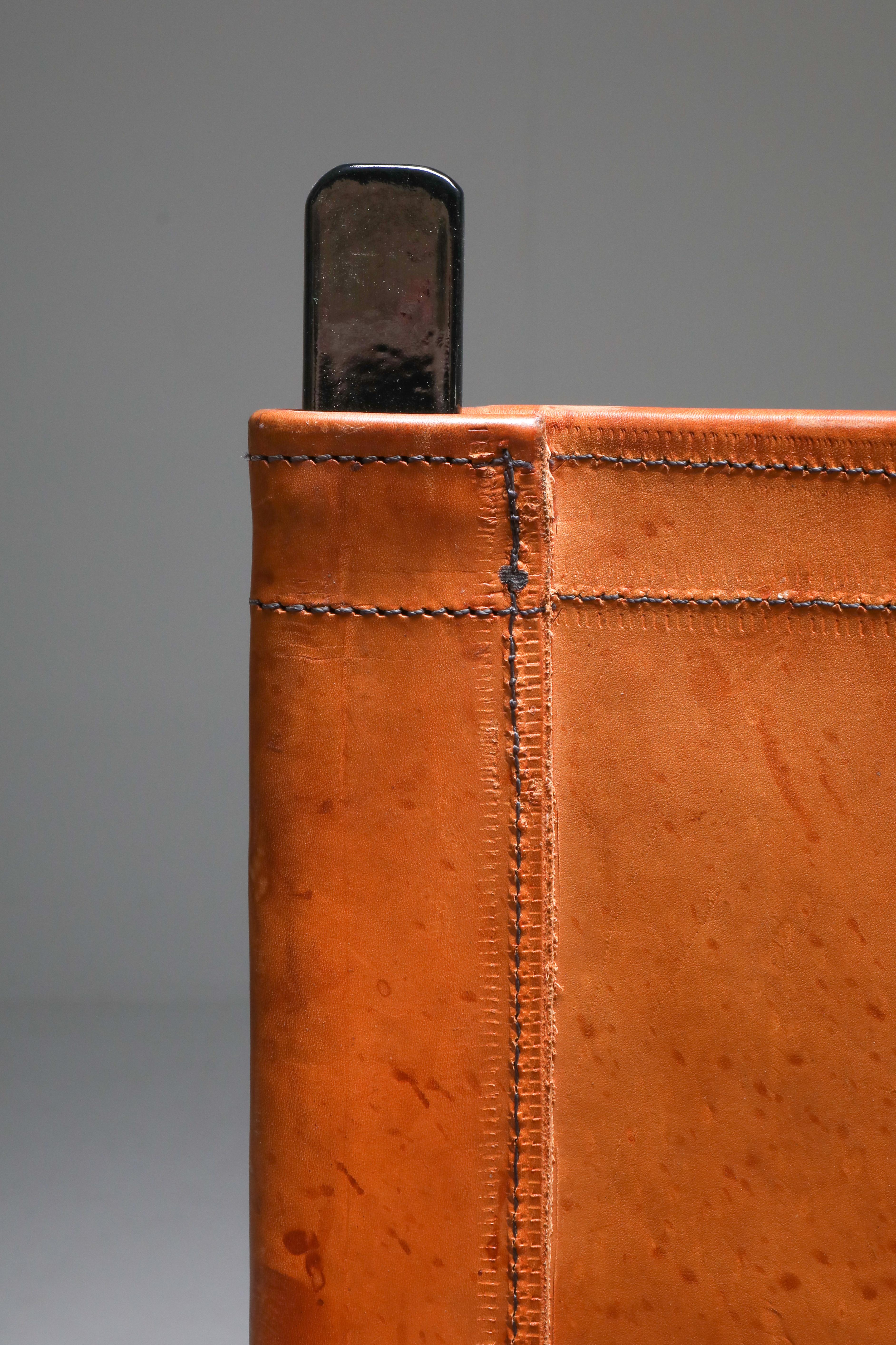 Cognac Leather Armchairs Mid-Century Modern 6