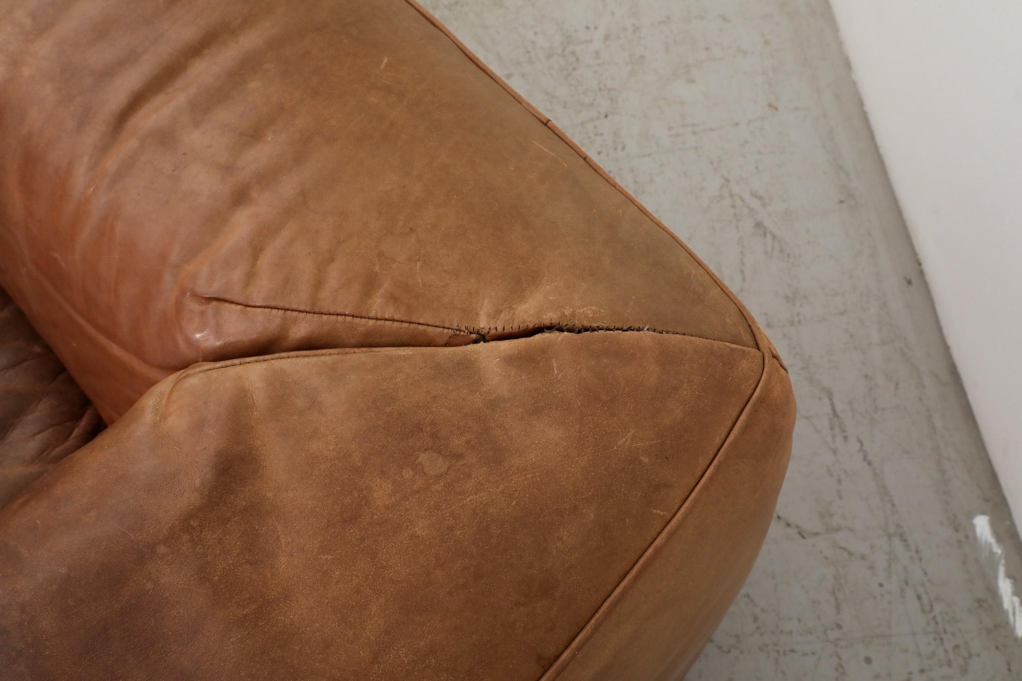 Cognacfarbenes Leder-Sofa „ Aztec“ von Gerard Van Den Berg für Montis im Angebot 4