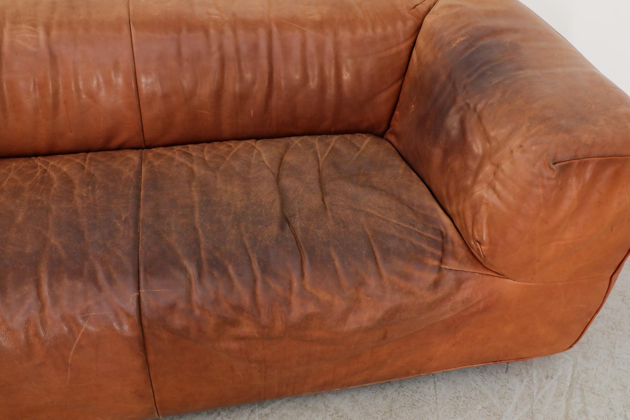 Cognacfarbenes Leder-Sofa „ Aztec“ von Gerard Van Den Berg für Montis im Angebot 5