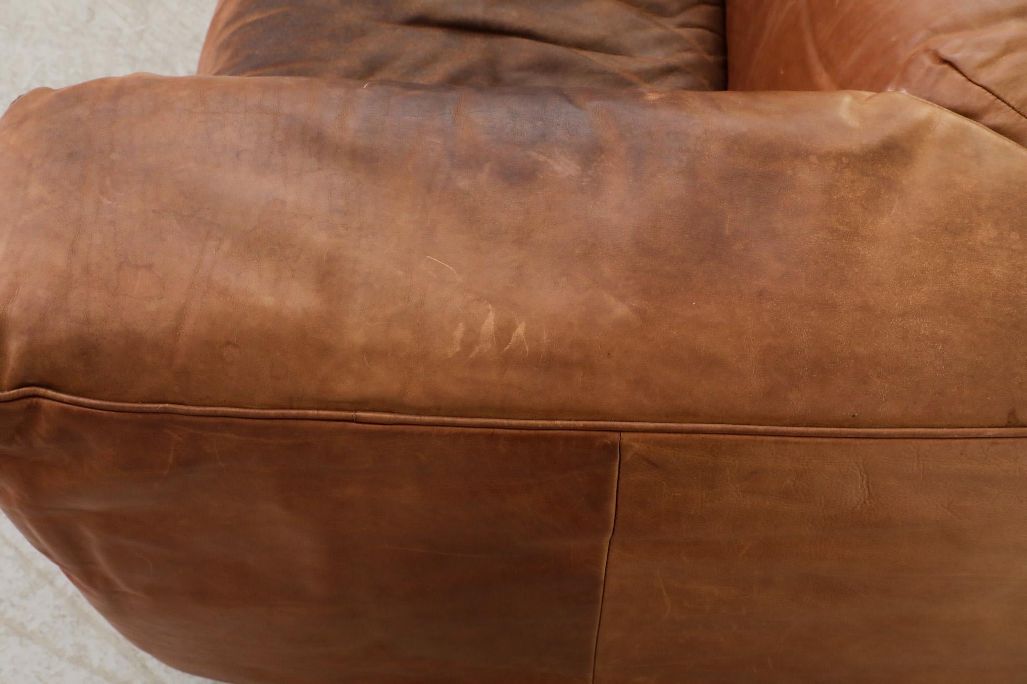 Cognacfarbenes Leder-Sofa „ Aztec“ von Gerard Van Den Berg für Montis im Angebot 6