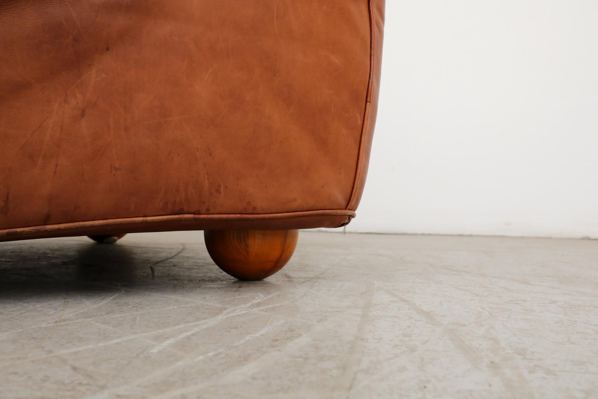 Cognacfarbenes Leder-Sofa „ Aztec“ von Gerard Van Den Berg für Montis im Angebot 12