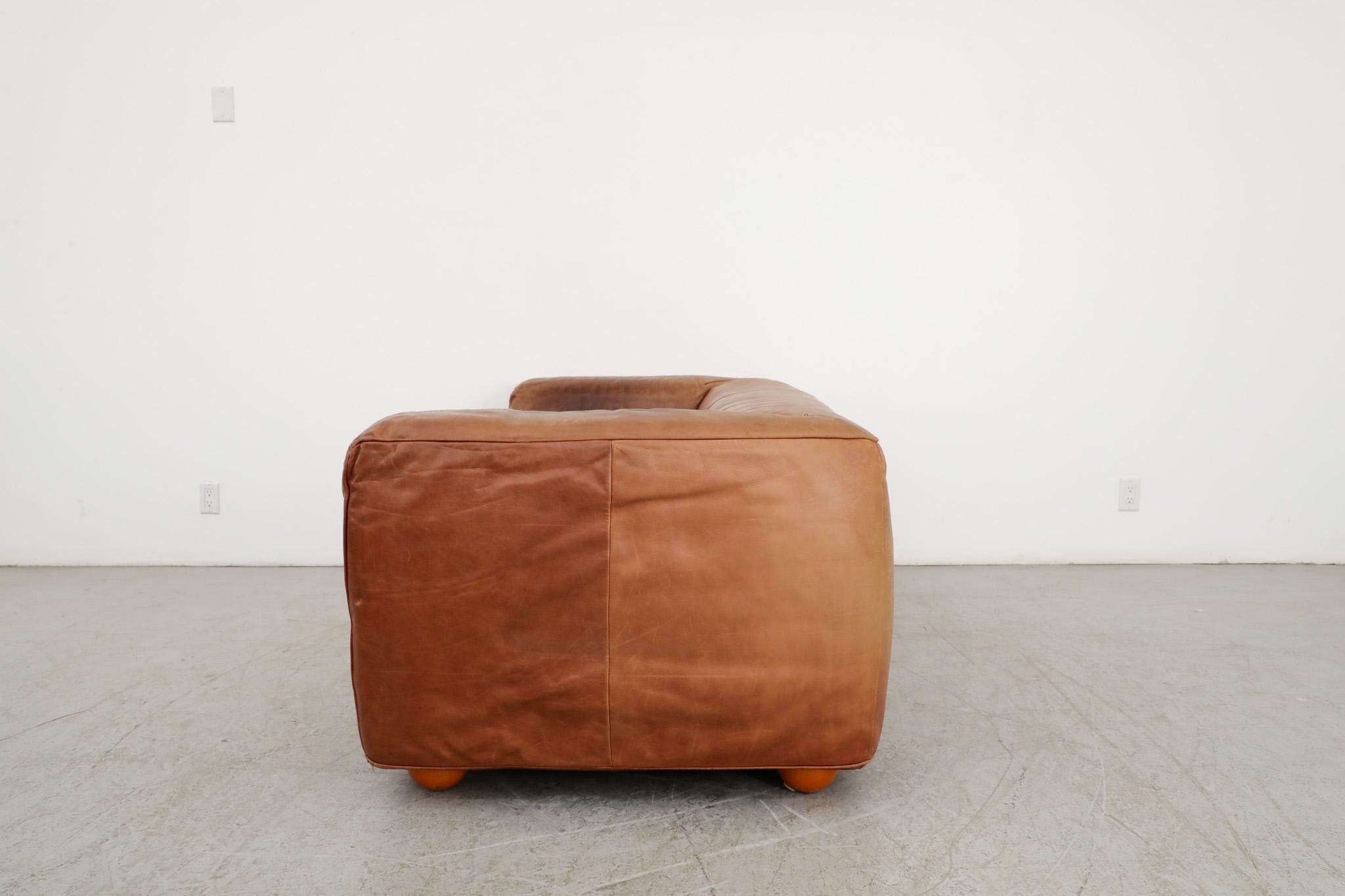 Cognacfarbenes Leder-Sofa „ Aztec“ von Gerard Van Den Berg für Montis (Niederländisch) im Angebot