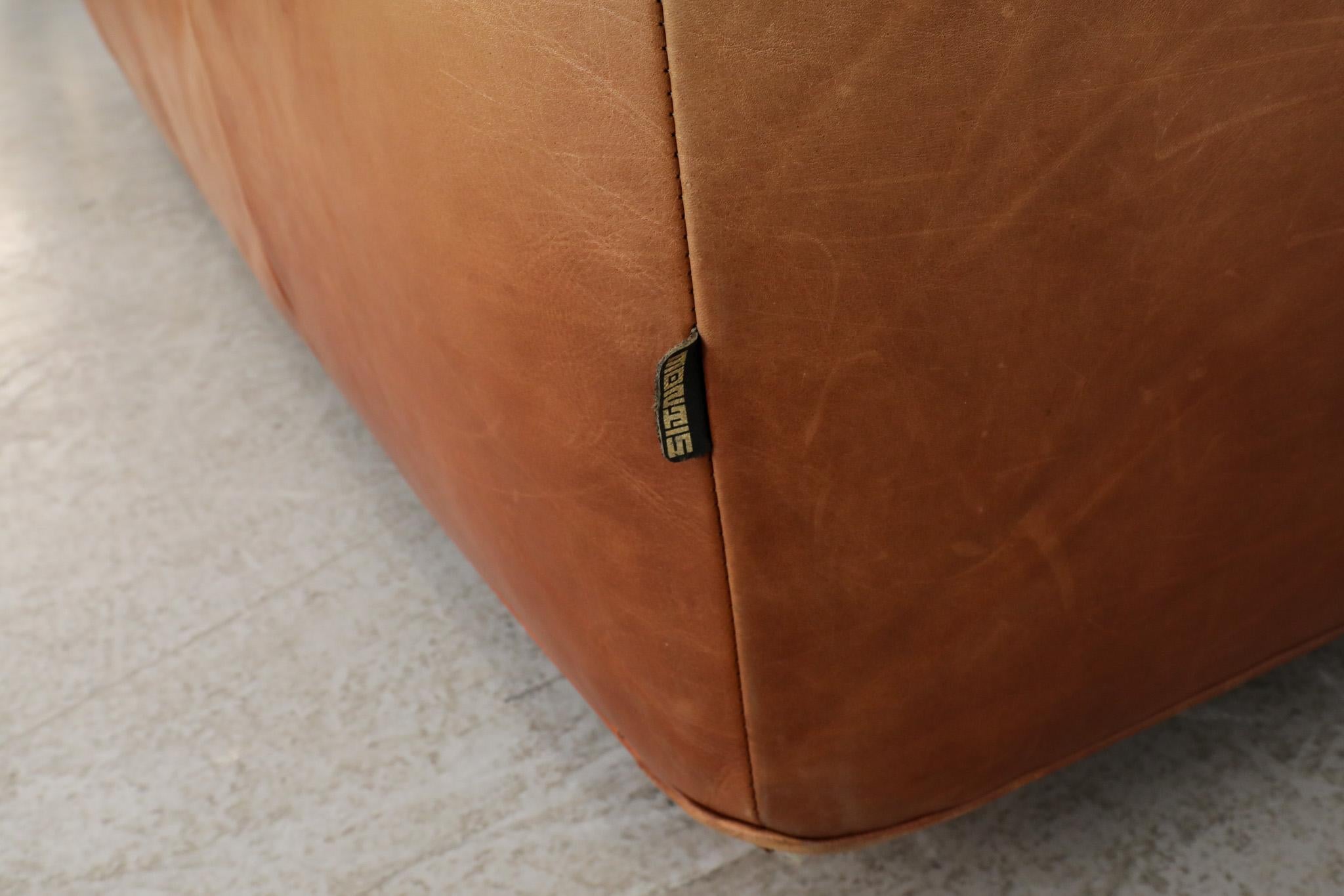 Cognacfarbenes Leder-Sofa „ Aztec“ von Gerard Van Den Berg für Montis im Angebot 2