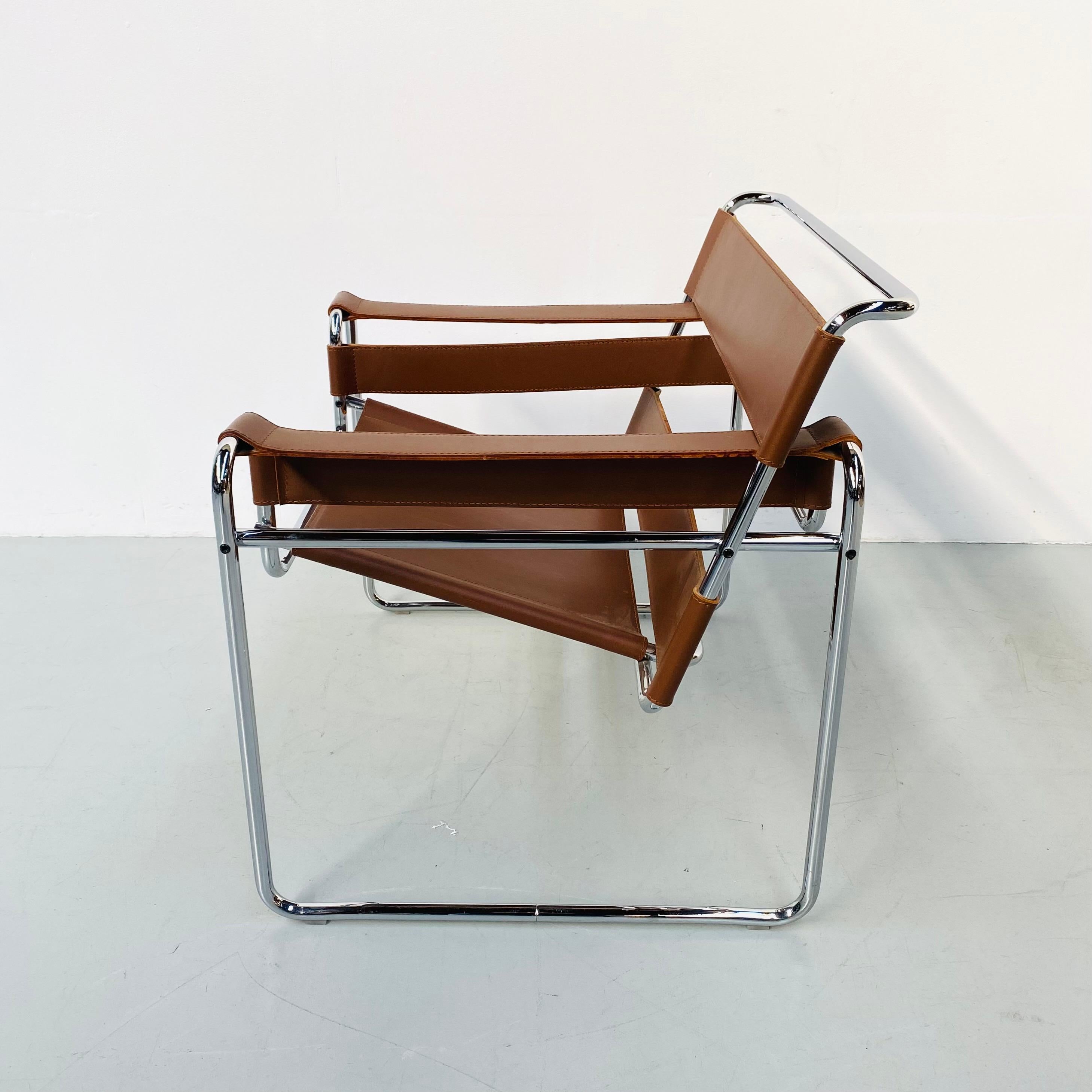 Cognac Leather B3 Wassily Chair by Marcel Breuer for Knoll Studio, 1980s 2