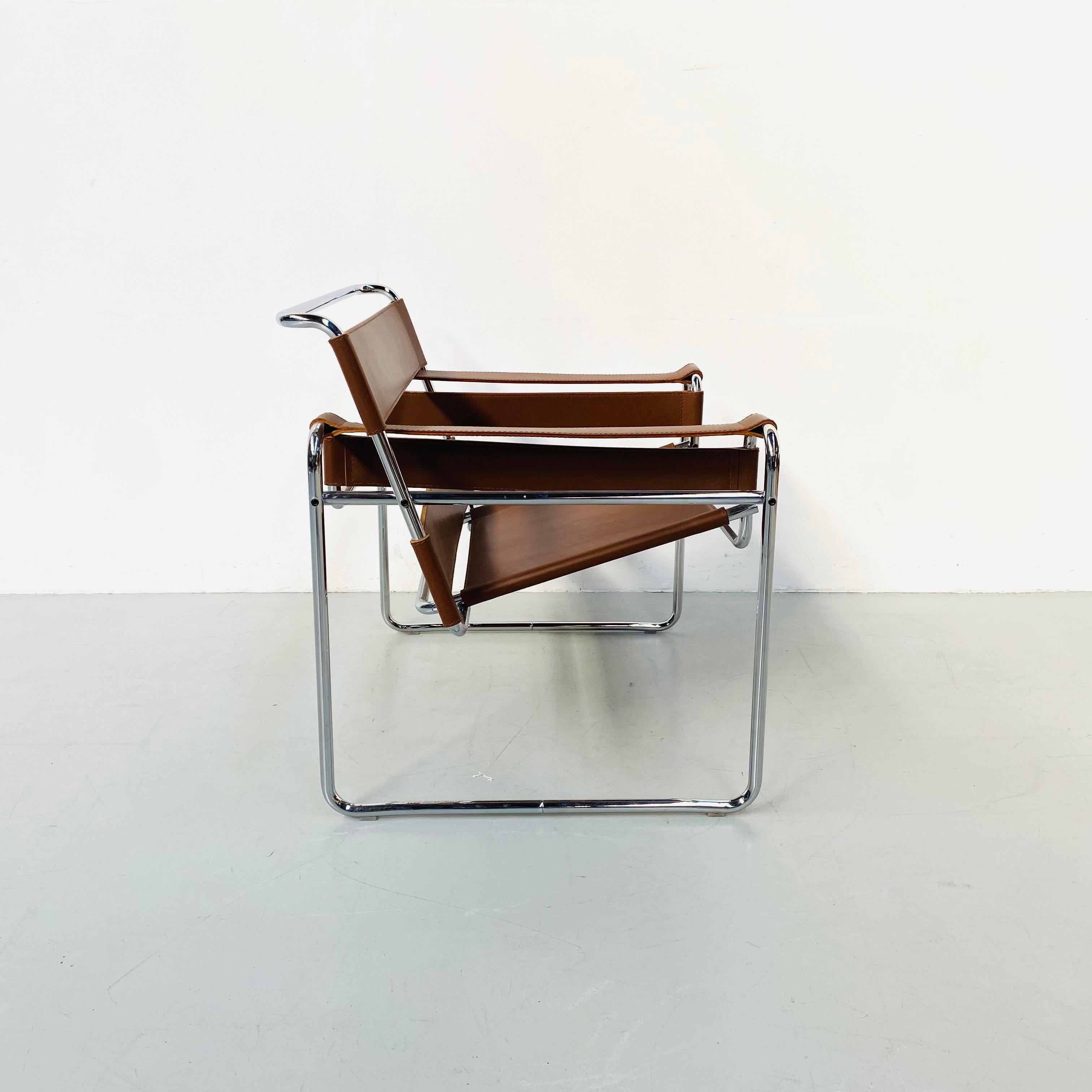 20th Century Cognac Leather B3 Wassily Chair by Marcel Breuer for Knoll Studio, 1980s