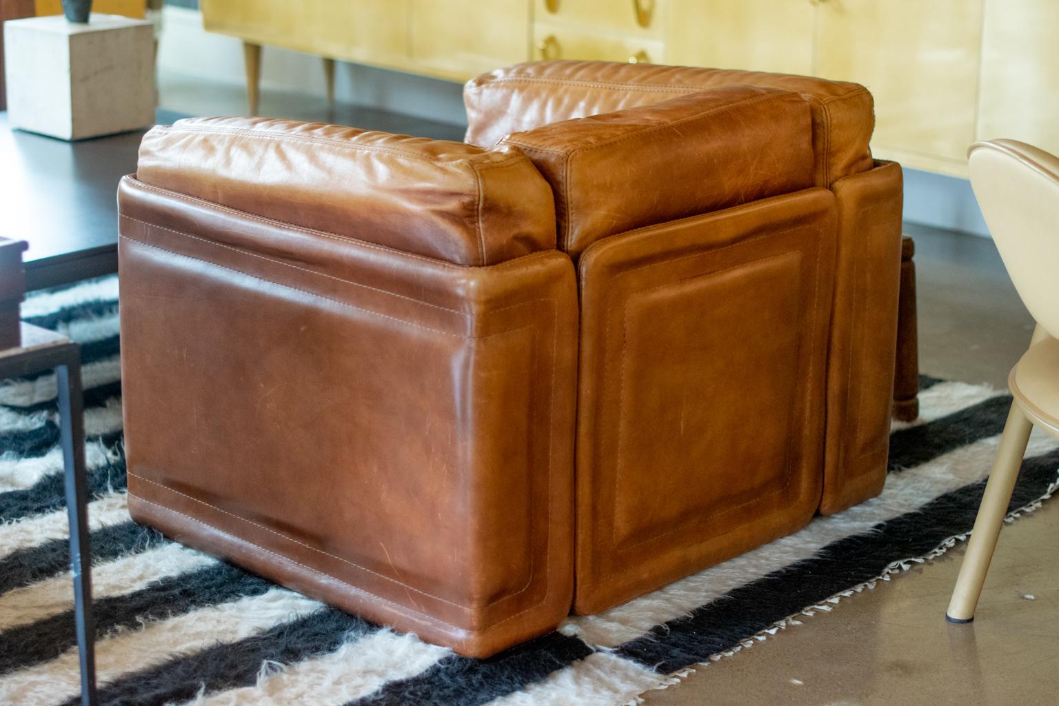 vintage cognac leather sofa