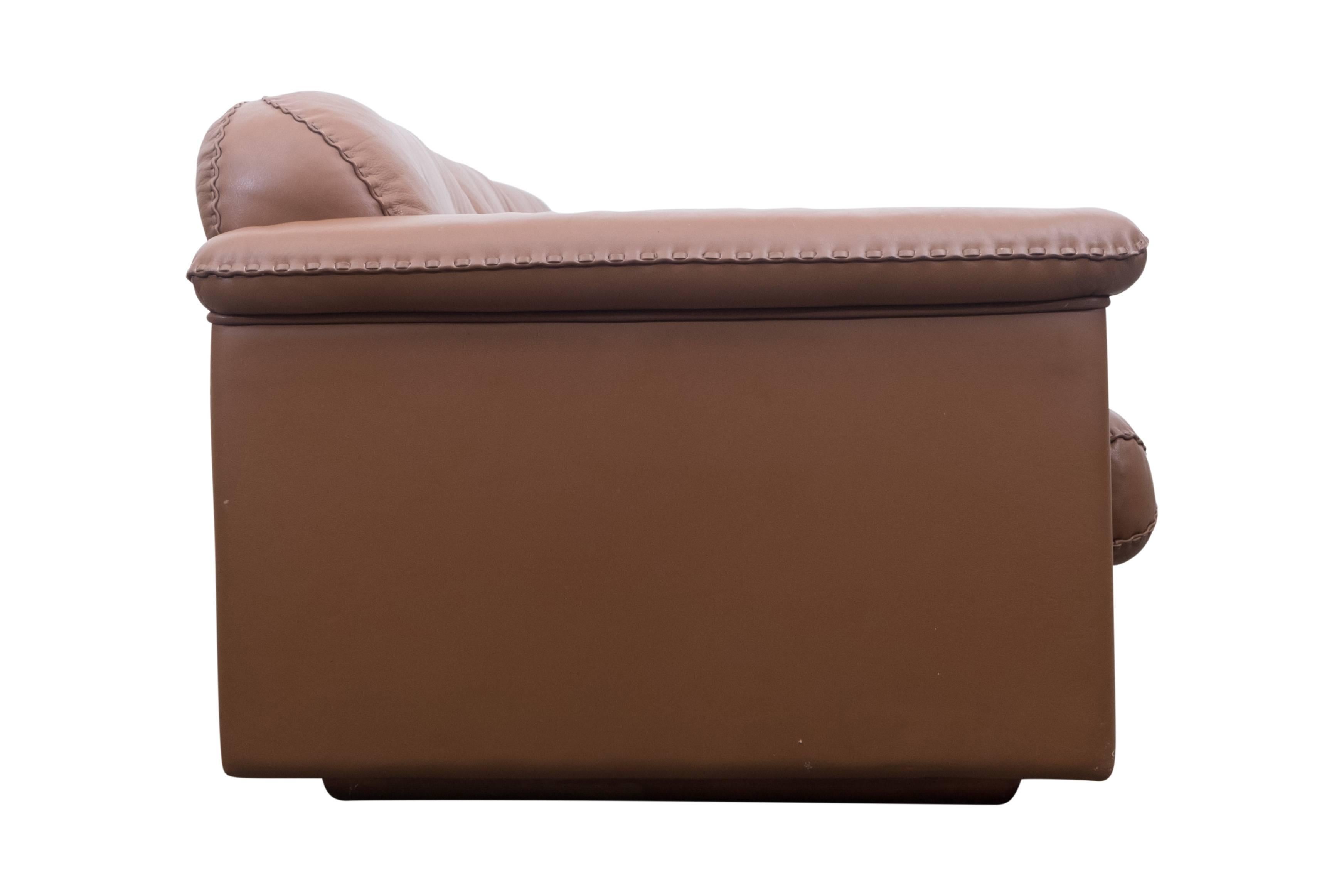 Cognac leather De Sede Mid-Century modern Adjustable DS 101 Sofa Set 2