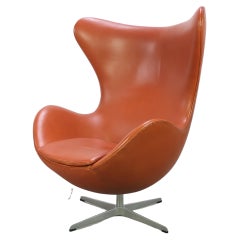 Cognac Leather 'Egg' Chair by Arne Jacobsen for Fritz Hansen, 1958