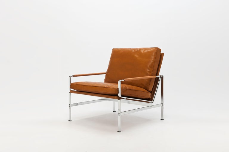 Cognac Leather FK6720 Lounge Chair by Jørgen Kastholm and Preben Fabricius  at 1stDibs